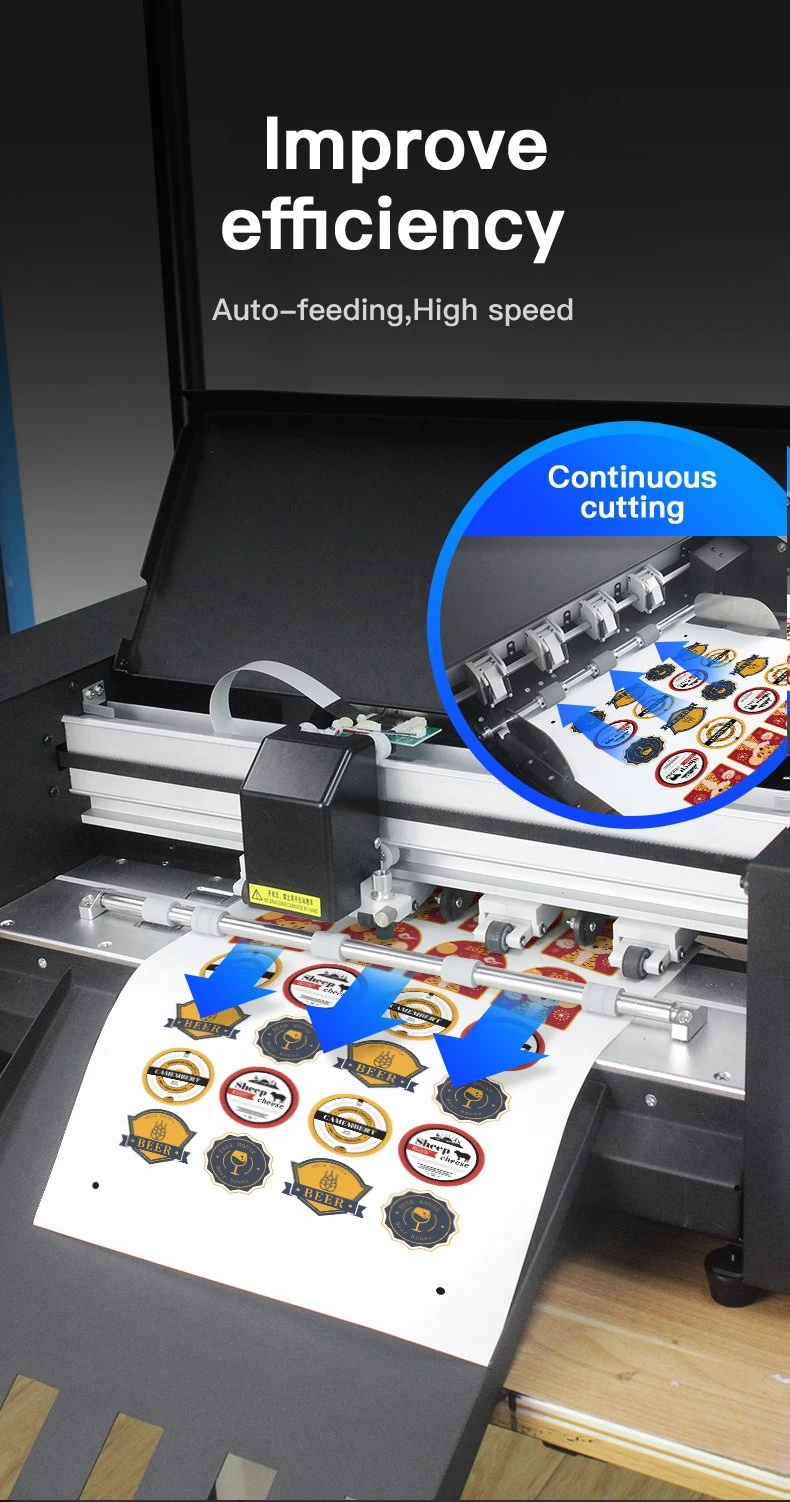 New Type CCD Camera Sheet Auto Feeding Sticker Cutting Machine, A3+Sheet Label Cutter Digital Label Die Cutter